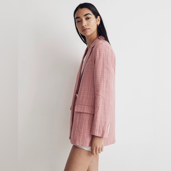 The Plaid Larsen Blazer in 100% Linen - Picture 8 of 8